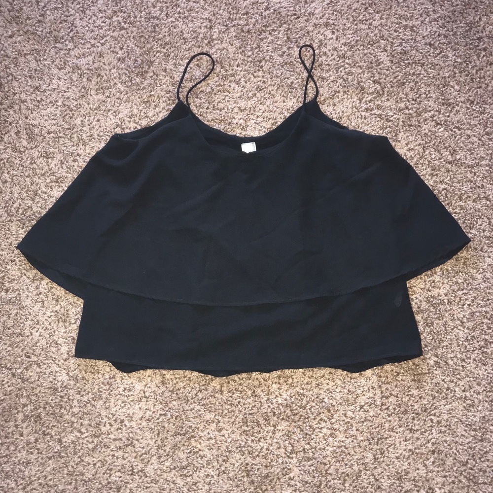 Black flowy tank